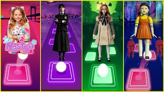 Wednesday Addams Vs Like Nastya Vs M3GAN Vs Squid Game | Tiles Hop | Who is The Best ? screenshot 4