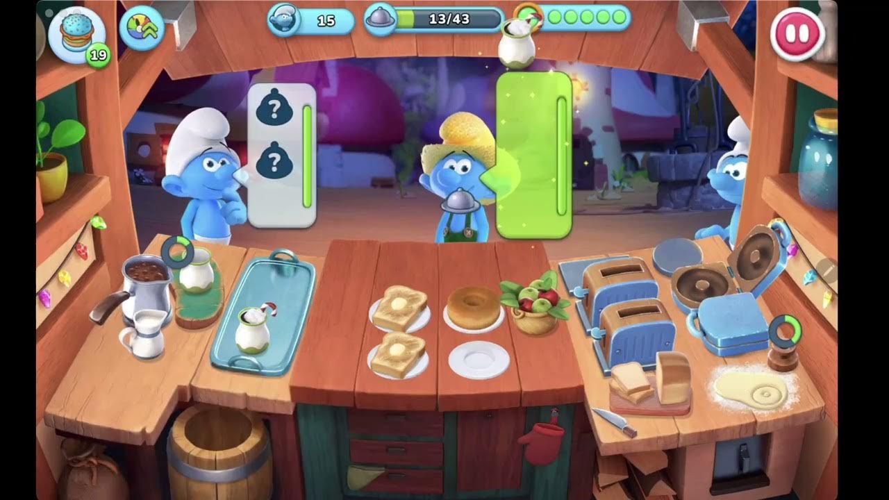 Smurfs The Cooking Game Level 9 🫐🍄 🍩Restaurant 2 Doughnuts🍩 CaroGamesNL