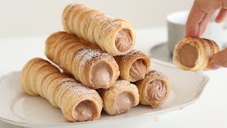 Eggless Chocolate Cream Horns｜HidaMari Cooking