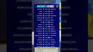 CHAMPIONS LEAGUE | MATCH DAY 3 #shorts #football #youtubeshorts #championsclub
