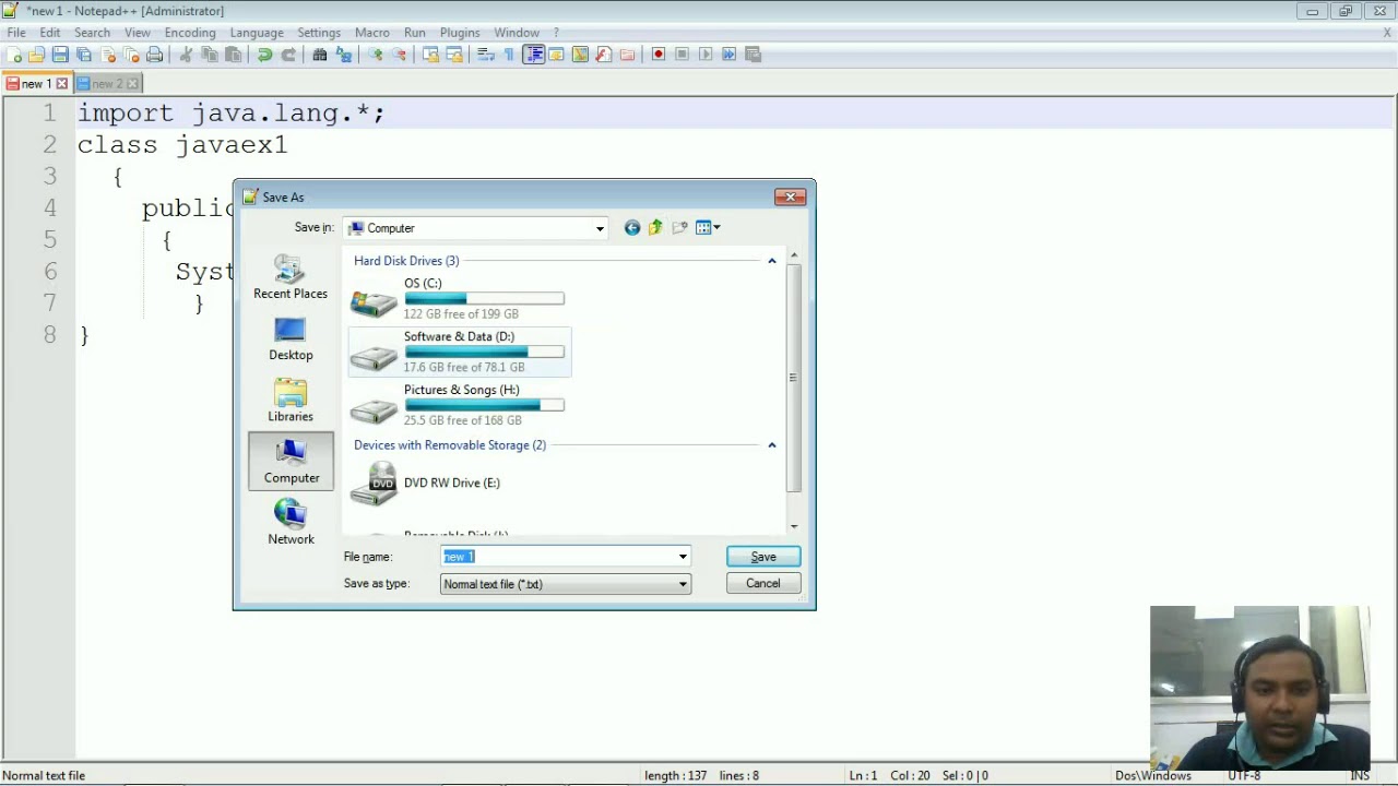 How to Create java program Hello World - YouTube
