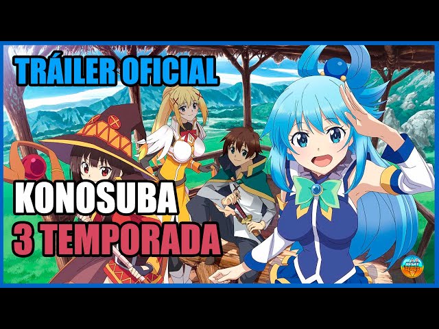 Trailer de Konosuba 3 revela elenco e staff