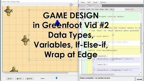 Greenfoot #2 - Game Dev & Programming - Data Types, Variables, If-Else-If, Wrap at Edge