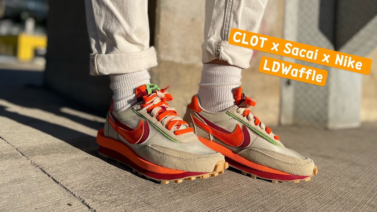 nike sacai ld waffle orange