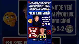 Fenerbahçe 4 gün içinde Süper Lig’de hedeften uzaklaştı kupadan elendi! #fenerbahçe #futbol