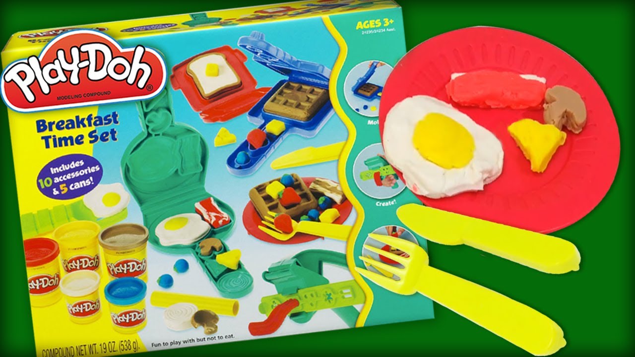 PlayDoh Breakfast Time Playset, English words for breakfast. How to