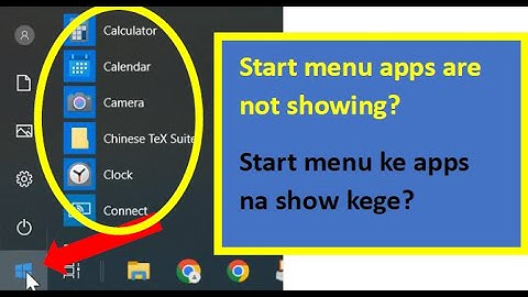Start Menu apps problem in PC, windows 10. Start menu ke apps na show kege In Pashto #ComProb