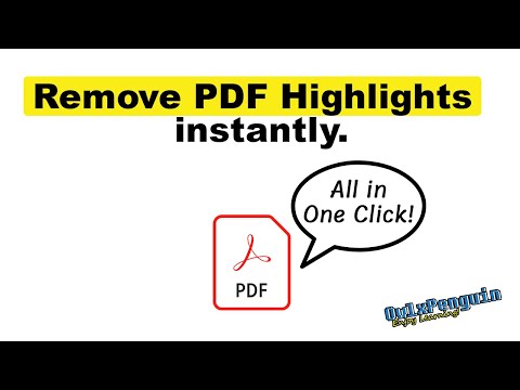 How do I delete all comments and highlights in a PDF?