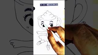 how to draw barbeidoll with cup, let's draw cup a barbeidoll #shorts #art #drawing #how #easysteps
