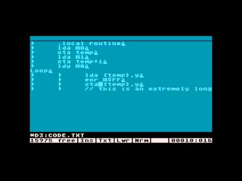 A8 Text Editor: Tabulated code editing
