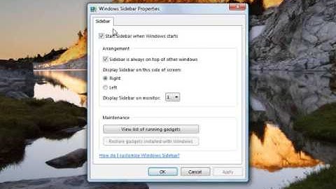 How to remove the Windows Vista Sidebar