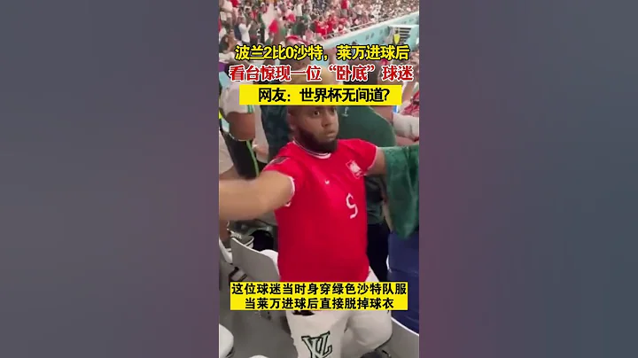 波蘭2比0沙特，萊萬進球後，看台驚現一位「卧底」球迷！網友：世界盃無間道?#2022世界盃 - 天天要聞