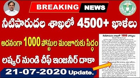 Irrigation department fill 4500+ existed posts with 1000 additional For aspirants by SRINIVASMech