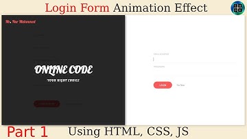 Animation Login Form (1/4) UI Design With HTML, CSS & JS | Online Codes