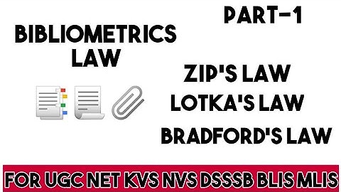 #Bibliometrics #Lotkas_Law #Zipfs_Law #Bradfords_Law #nta_net_jrf By #vinnay_anand