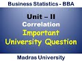 Correlation | BBA | Madras university | Business statistics
