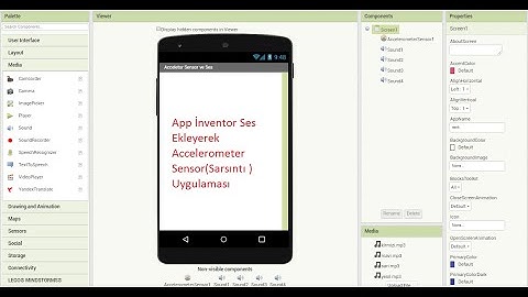 App Inventor Ses Ekleyerek Accelerometer Sensor(Sarsıntı ) Uygulaması