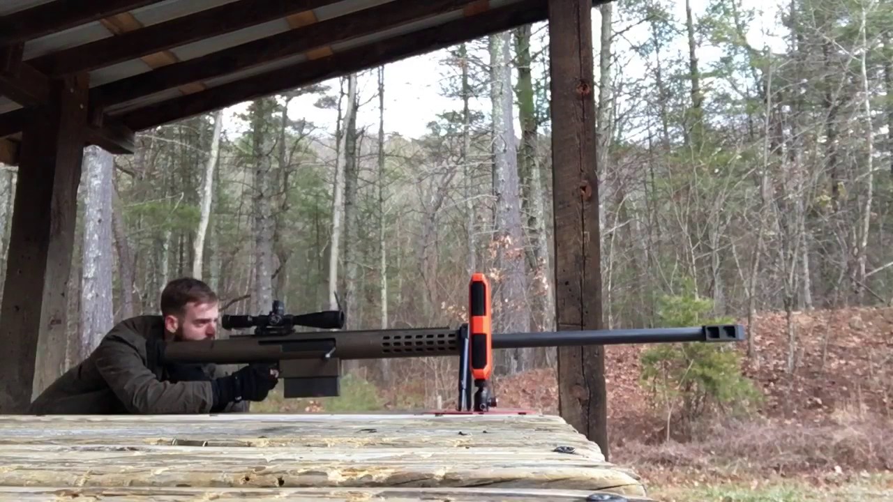 On of our gunsmiths test firing our #14point9mm rifle at a 1/2 inch AR560 S...