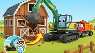 ​Excavator Game! Build New Farm House 🏡 Construction Vehicles For Kids - Car Wash & Repair screenshot 2