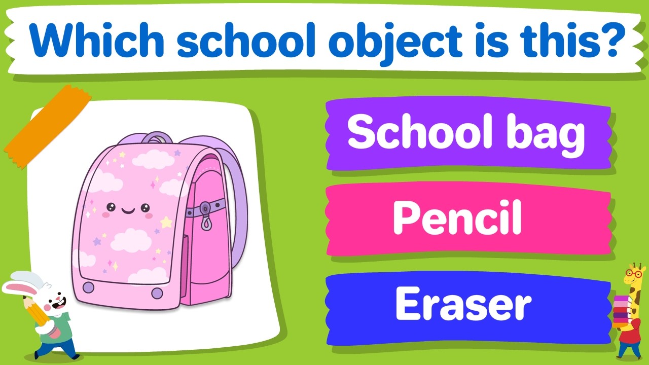 School Objects Quiz | School Supplies Quiz for Kids 🎒✏️ | Back to School Learning Game