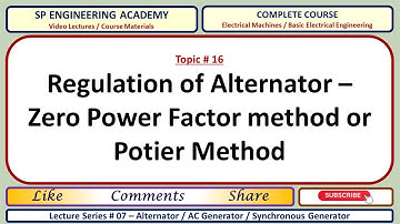 16 Regulation of Alternator   Zero Power Factor method or Potier Method