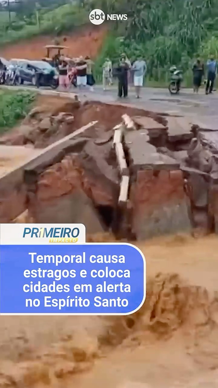 Enxurrada destrói trecho de estrada no Espírito Santo | Primeiro Impacto (24/12/24)
