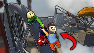 SPIDER-MAN, BALDI AND HELLO NEIGHBOR PLAY SECRET LEVEL?! (Human Fall Flat) screenshot 1