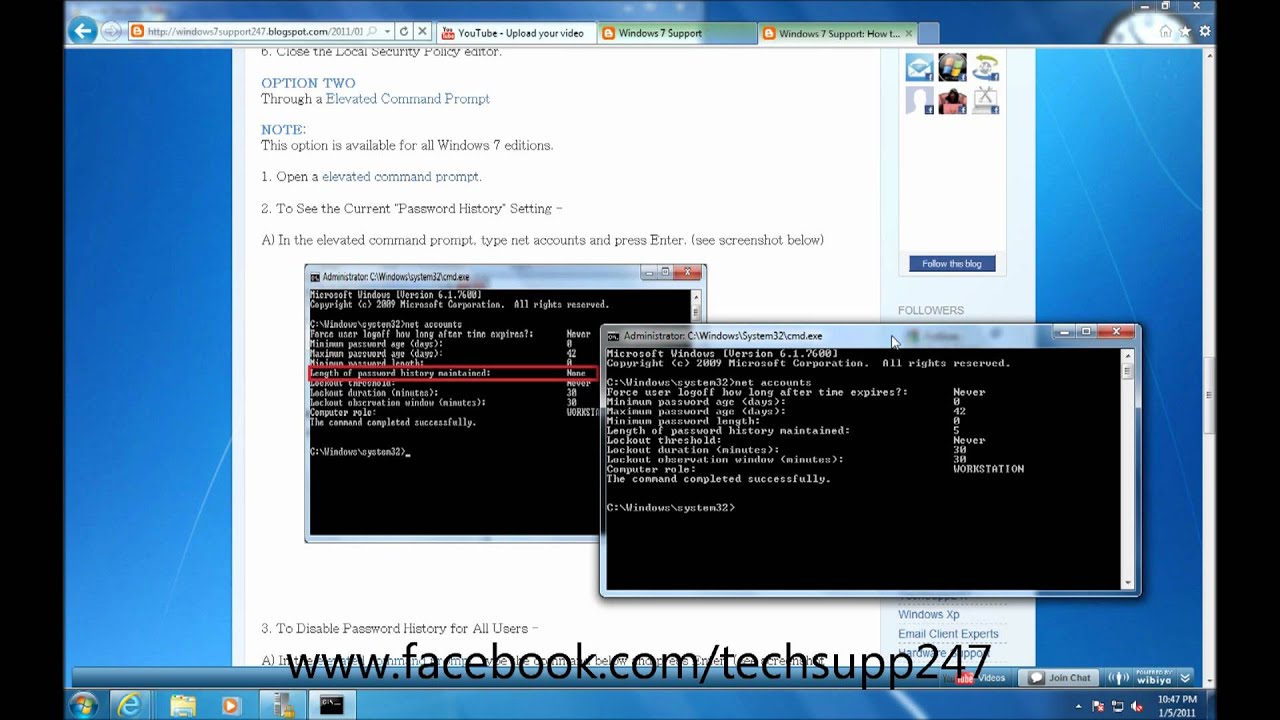 How to Enable or Disable Windows 7 Password History Enforcement
