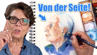 Portrait im Profil malen lernen // Dozentin Ulrike Selders