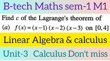 find c of lagranges mean value theorem of f(x)=(x-1)(x-2)(x-3) on [0, 4]@maths naresh eclass
