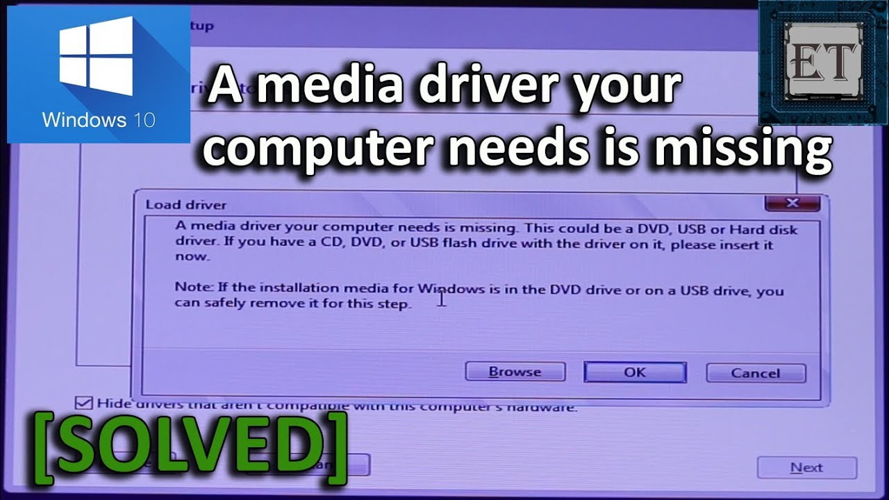 windows a media driver your computer needs is missing