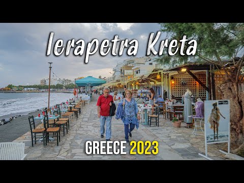 Ierapetra Crete, walking tour 4k, Kreta, Greece 2023