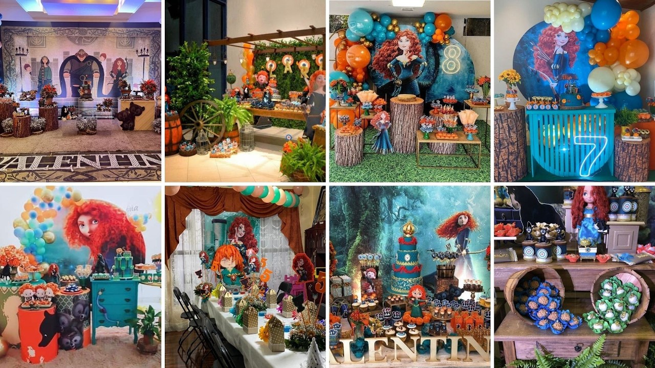 DECORAÇÃO DE FESTA VALENTE 🏹🔥 | Ideias Lindas e Criativas do Tema Merida (Brave) #party #disney