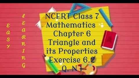 NCERT /CBSE Class 7 Maths  Ch. 6 The Triangle and its Properties Ex 6.3 Q.No 1