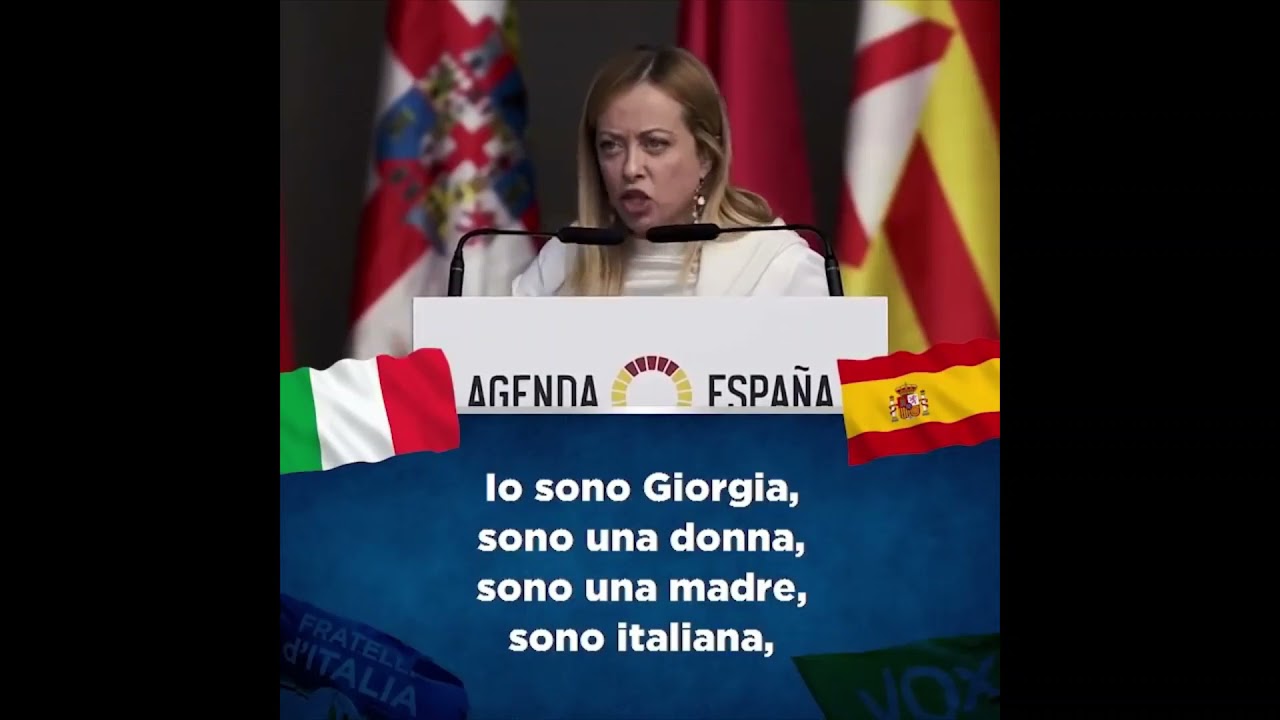 Yo soy Giorgia": Meloni traduce tormentone "Io sono Giorgia" in spagnolo - YouTube