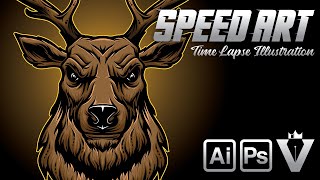 Mighty Stag Illustration [House Baratheon] | SPEED ART