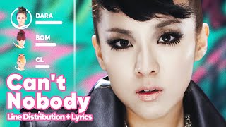 2NE1 - Can't Nobody (Line Distribution + Lyrics Karaoke) PATREON REQUESTED