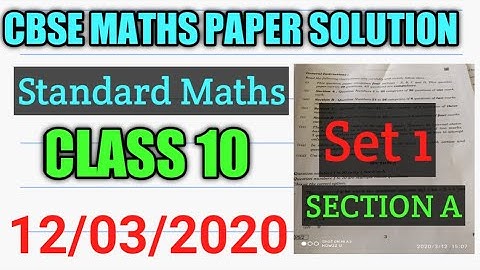 CBSE  MATHS PAPER SOLUTION , CLASS-10 , SET-1, SECTION - A code 30/5/1