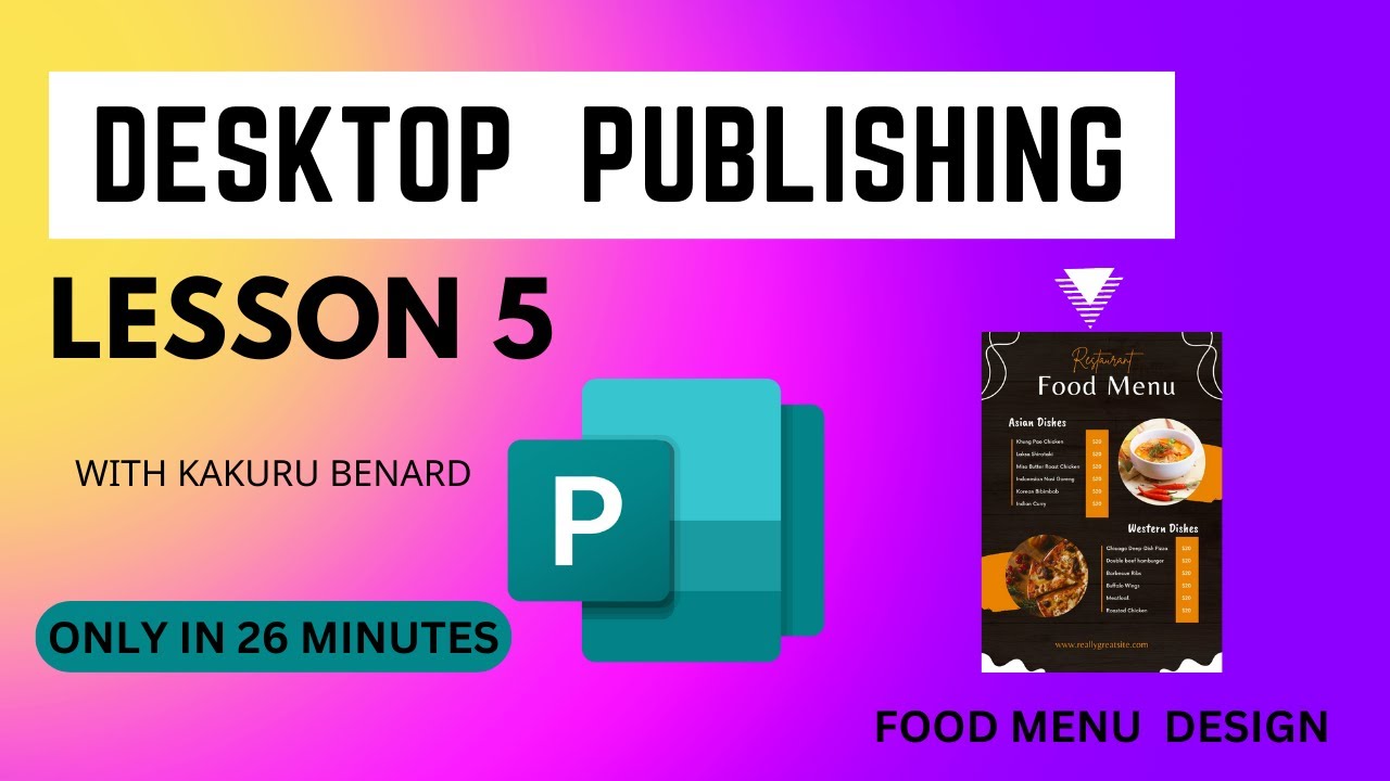 Creating an Appetizing Restaurant Menu | Desktop Publishing Tutorial - Lesson 5