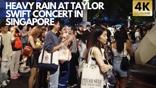 Taylor Swift The Eras Tour Singapore | Heavy Rain While Fans outside the stadium Singing Day 4