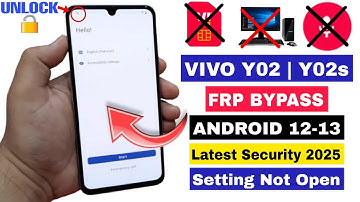 VIVO Y02 FRP Bypass Android 12/13 Without PC | Setting Not Open 2025 |VIVO Y02 Google Account Unlock