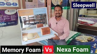 Memory Foam Vs Nexa Foam! Sleepwell Mattress Foam Display BOX!