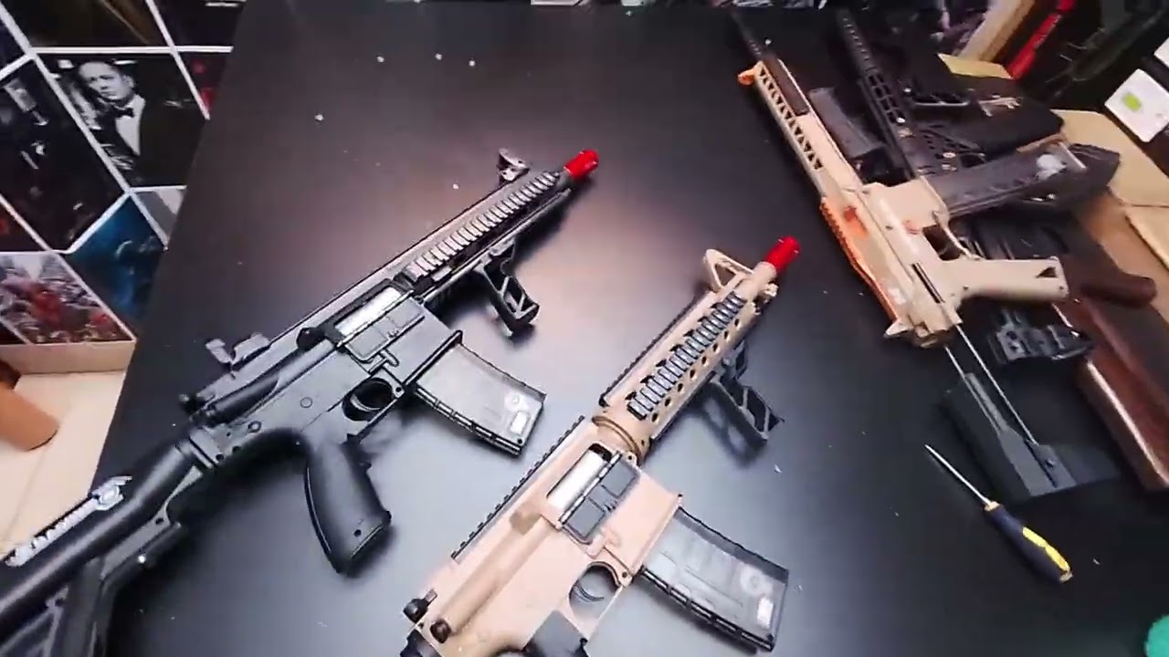 مراجعة نسخة m4a1 ونسخة m416  gell Blaster safe toys معدن من الداخل 