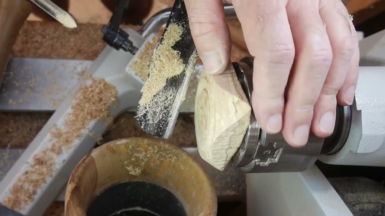 Woodturning - Tiny Ash bowl - No talking, no music, real speed (sanding removed)