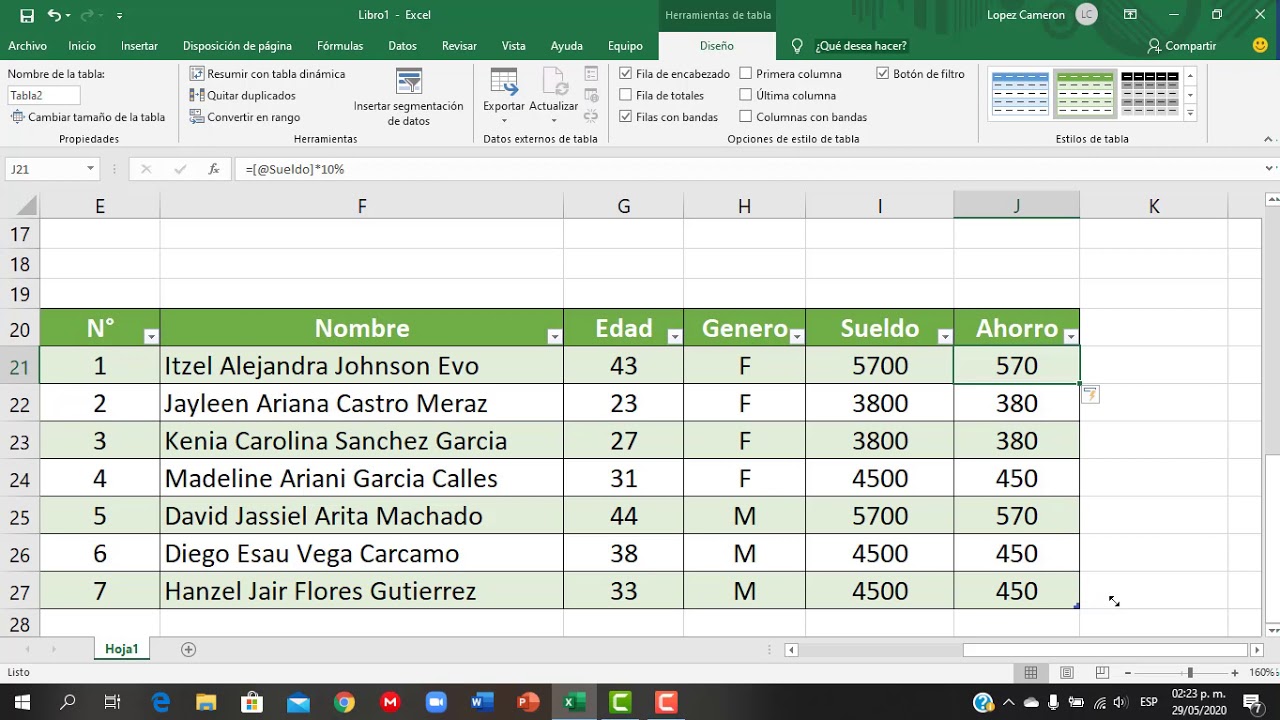 Tablas en Excel. - YouTube