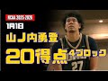 1月1日 山ノ内勇登 20得点、4ブロック ! vs North Dakota