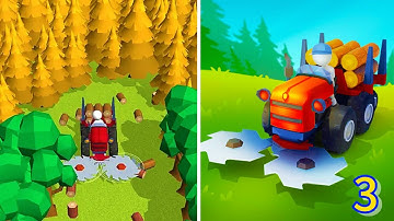 Stickman Lumber Harvest: Tree Cutting - Gameplay Walkthrough Part 3 Stick Trees Lumber Tractor