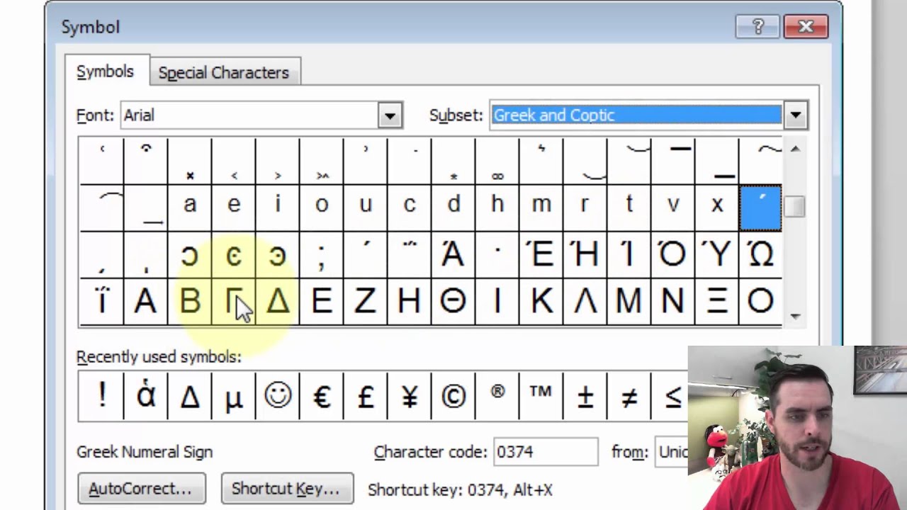 microsoft word character code for sigma