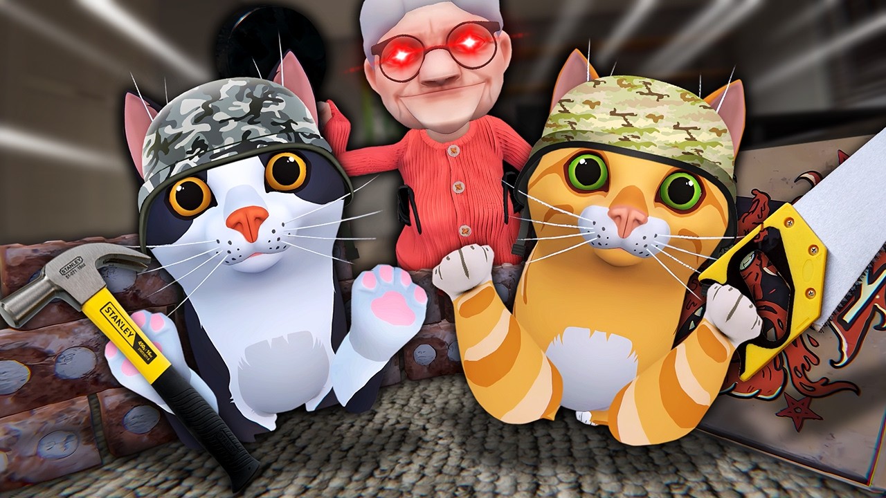 KOTKI BUDUJĄ TAJNĄ BAZĘ PRZED BABCIĄ! ⚔🐈| BONELAB