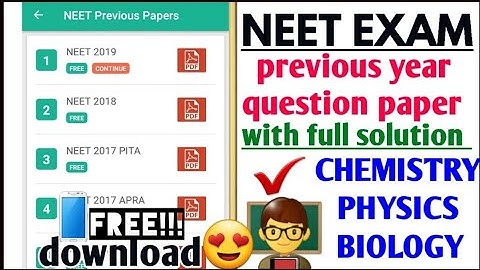 download neet previous year question paper solutions pdf
